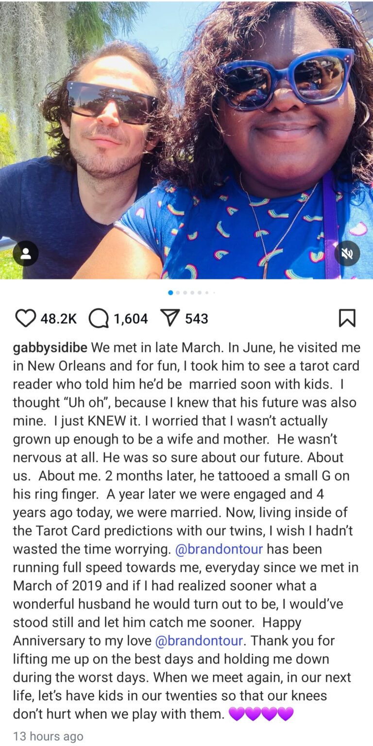 Actress Gabourey Sidibe reveals information about the tarot card reader, letting her know she will marry her husband and take the kids with him