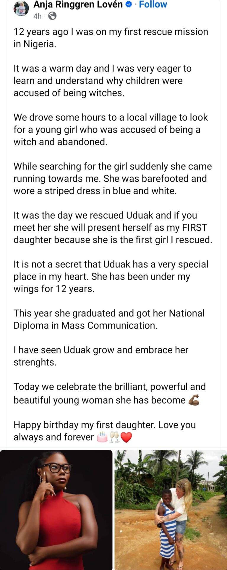 Woman graduated 12 years after witchcraft charges