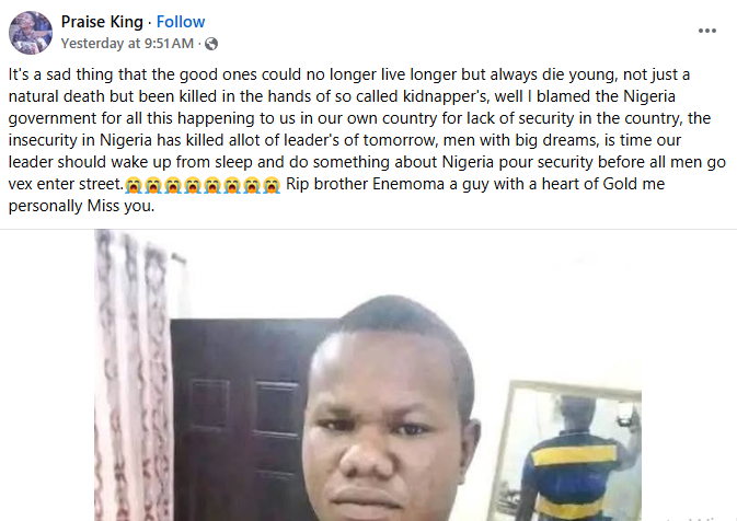 Kidnapper k! ll kidnapped businessman while discovering soldiers on Kaduna rescue mission